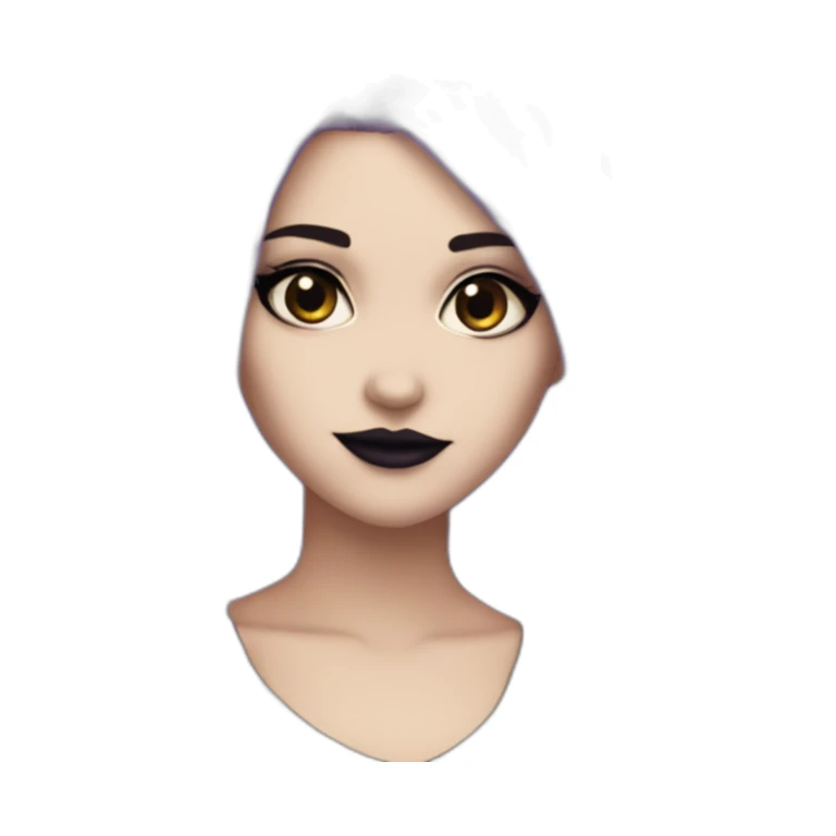 Elissabat-with-bangs-long-hair-dark-purple-and-black-vampire-goth-makeup-crown sticker