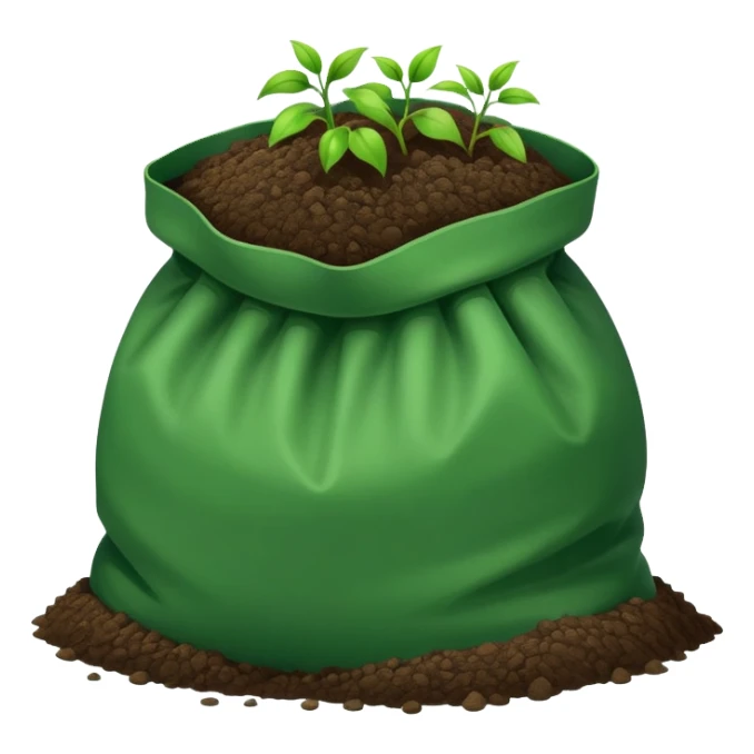 Icon emoji of a green bag of soil sticker
