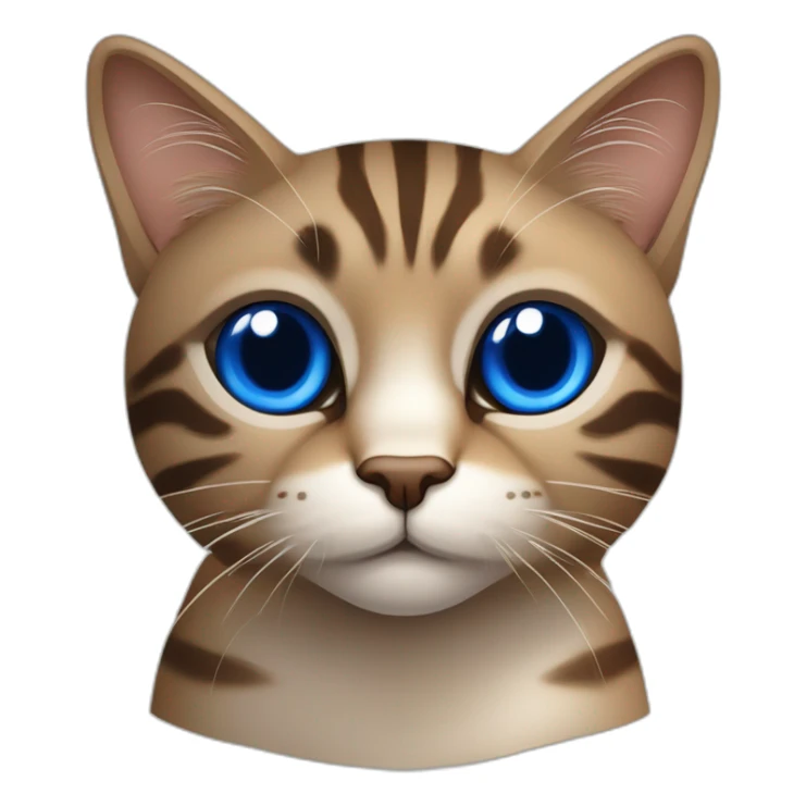 Gato gordo, de ojos azules, de pelaje beige con ligeras lineas marrones y cola peludaarron oscuro navegando en un barquito sticker