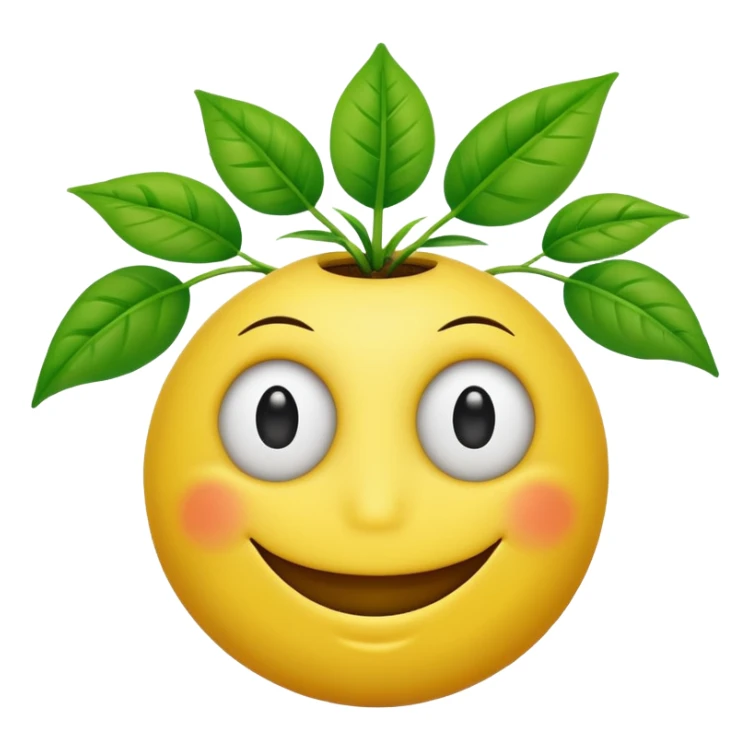 Smiley face with plant eyes sticker