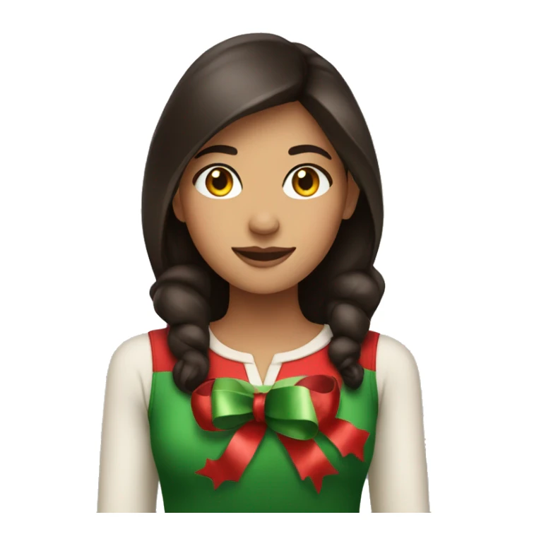 Christmas brunette girl  sticker
