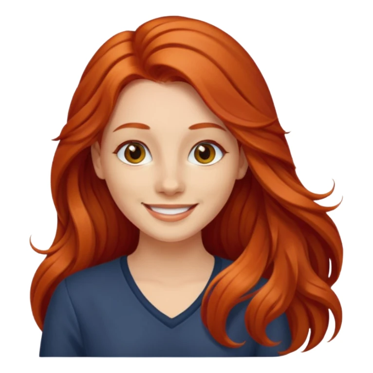 Profesora joven, sonrriente cabello rojizo y de pelo largo  sticker