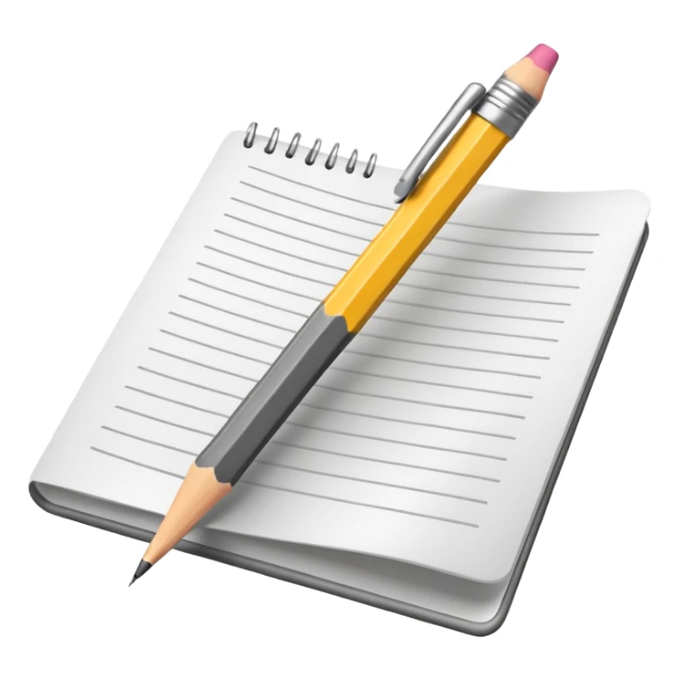 Emoji pencil writing on paper sticker