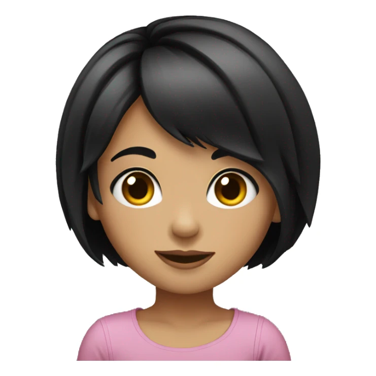 short black hair-young girl sticker
