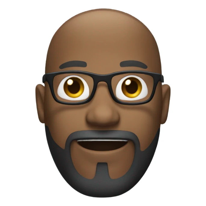 black man with a bald head, glasses, a beard, and a goatee hands in the air? sticker