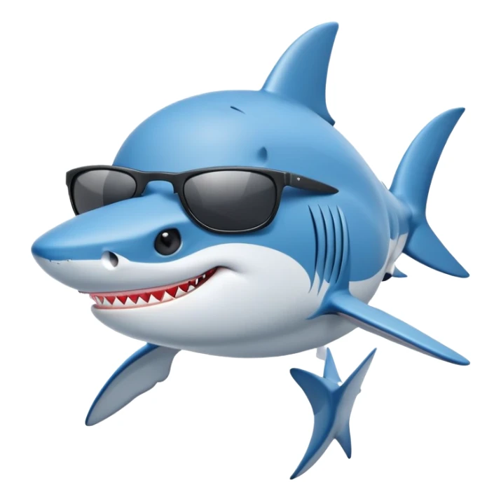 Shark wearing blue nike José And black sunglasses sticker