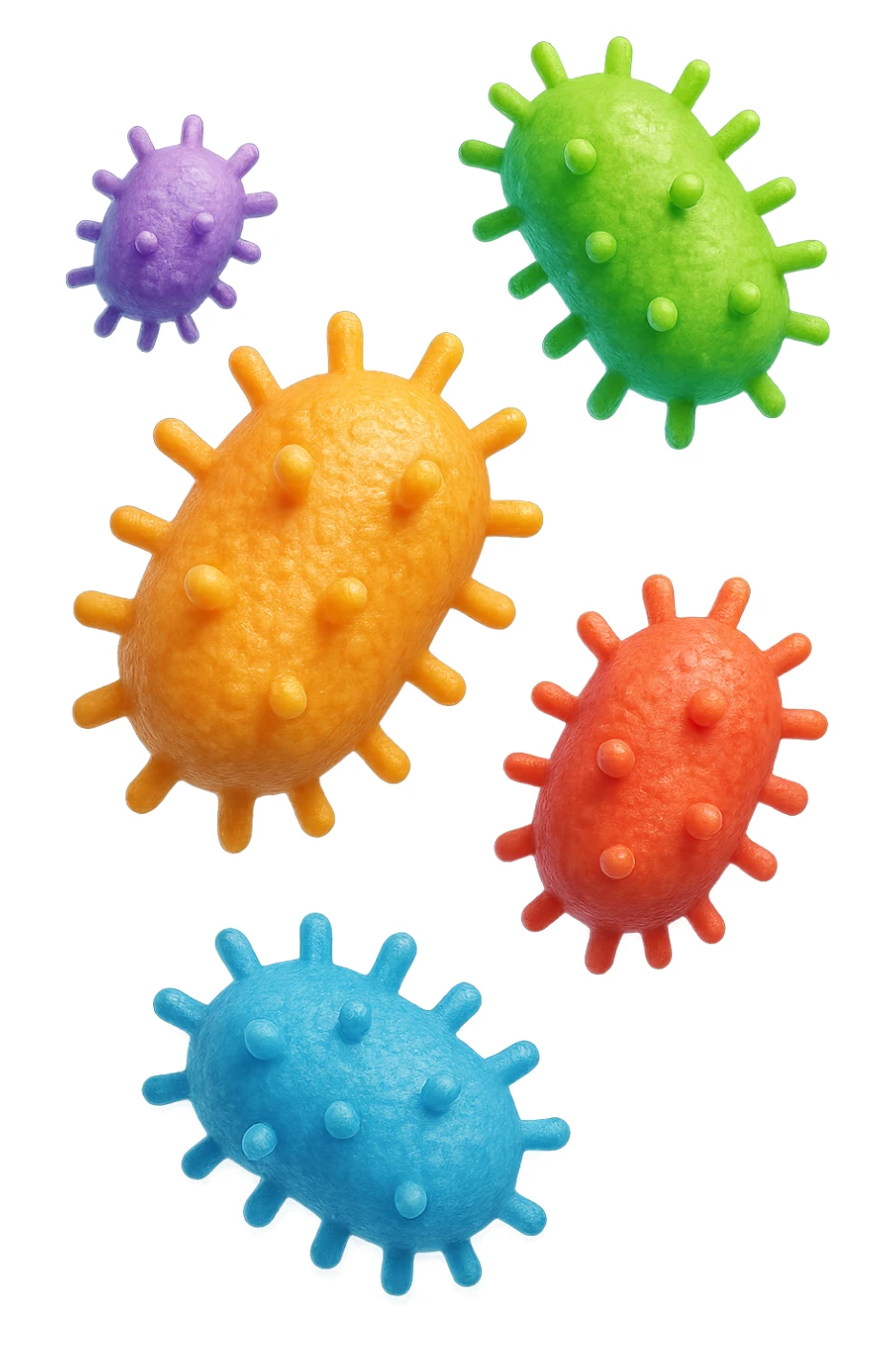 EMOJI STILE IPHONE 3D DI batteri intestinali che fluttuano in aria E FALLO MOLTO REALISTICO IN 3D sticker