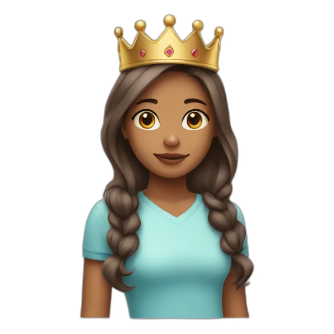 Girl with crown and teddy bear sticker