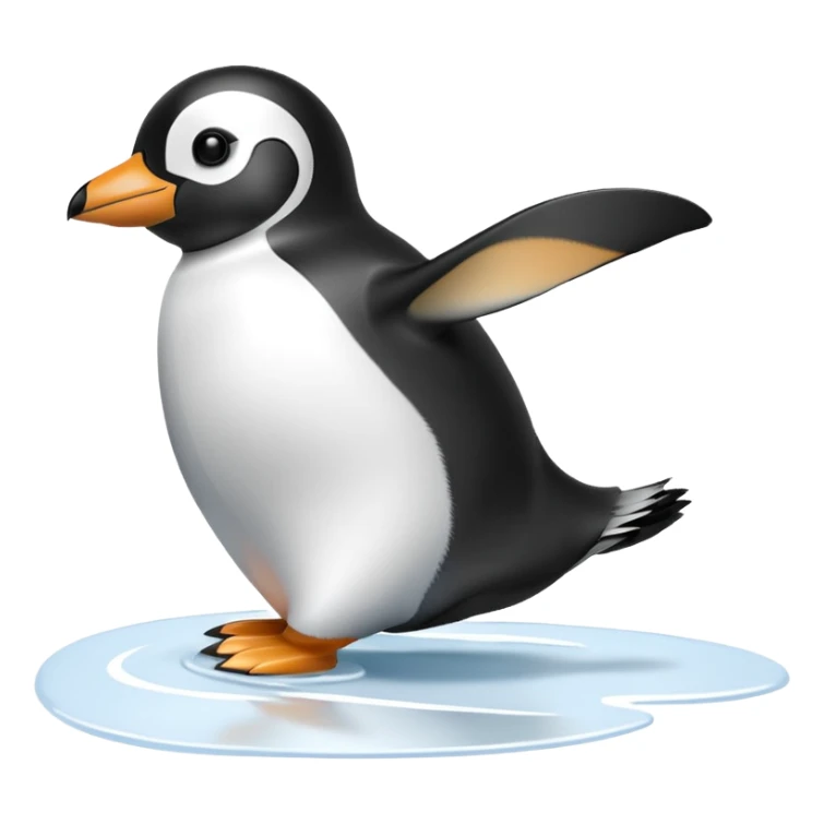 penguin skidding sticker