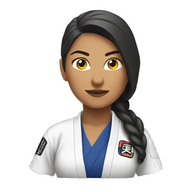 woman jiu jitsu white belt sticker