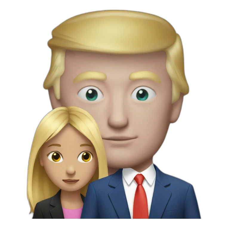 trump with a kid sticker