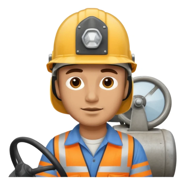 Male driving cement truck  sticker