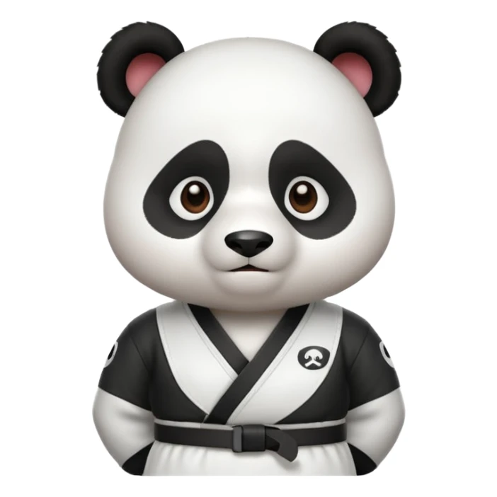 cute panda doing karate portrait, head and shoulders only, wearing white gi uniform, black belt visible, determined face, 3D cartoon, mobile game icon style, clean background, no text, no watermark
 sticker