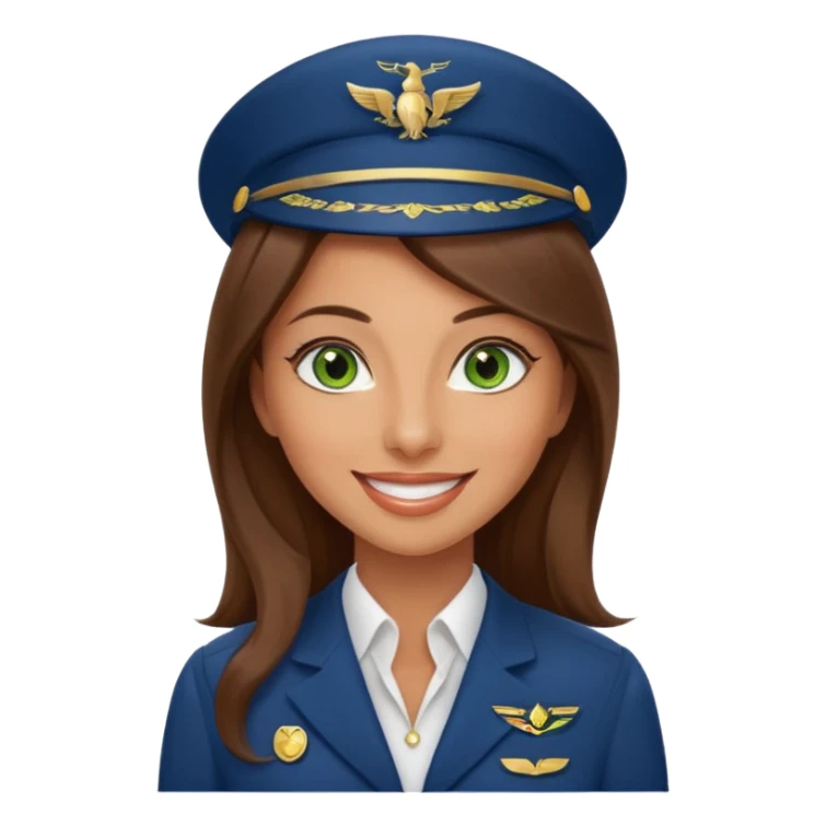 Stewardess Emirates with loung hair Green eyes sticker