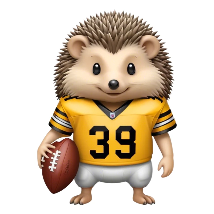Hedgehog in Steelers football jersey  sticker