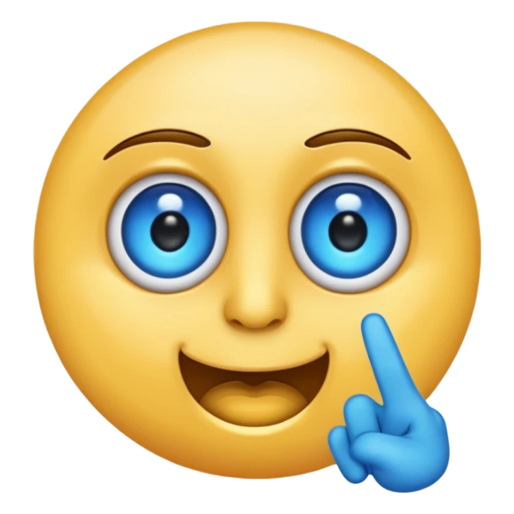 Eyes emoji with two fingers pointing in sticker