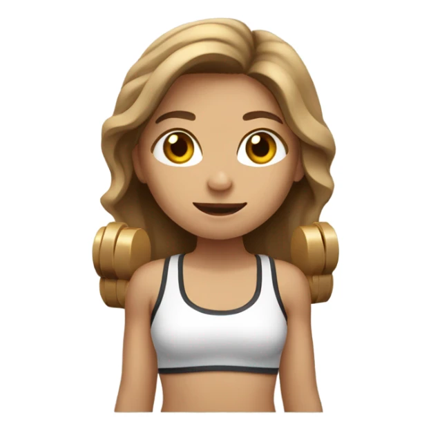 Light brown hair girl with dumbbells  sticker
