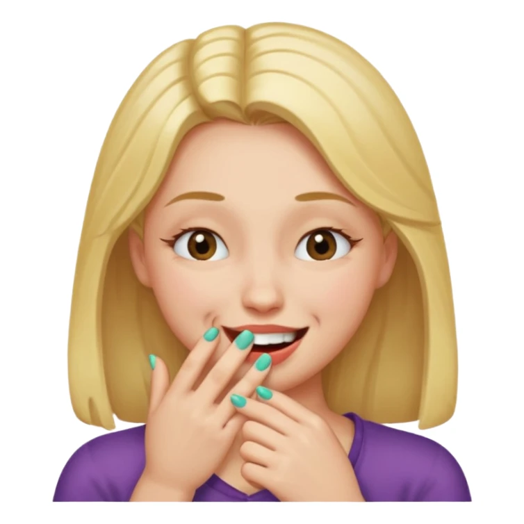 Girl biting her nail, smiling and one eye closed  sticker