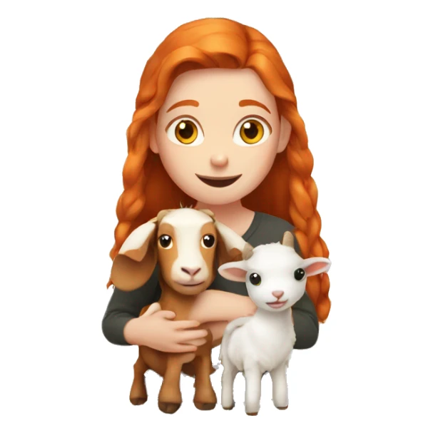 Ginger girl with a goat sticker