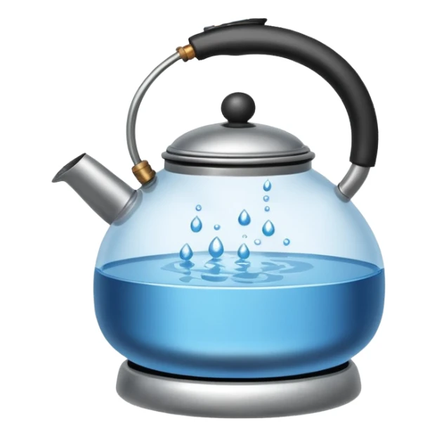 a small pot or kettle filled with water placed on fire, the water is boiling intensely with visible steam and bubbles rising, bright lighting, clean white background



 sticker