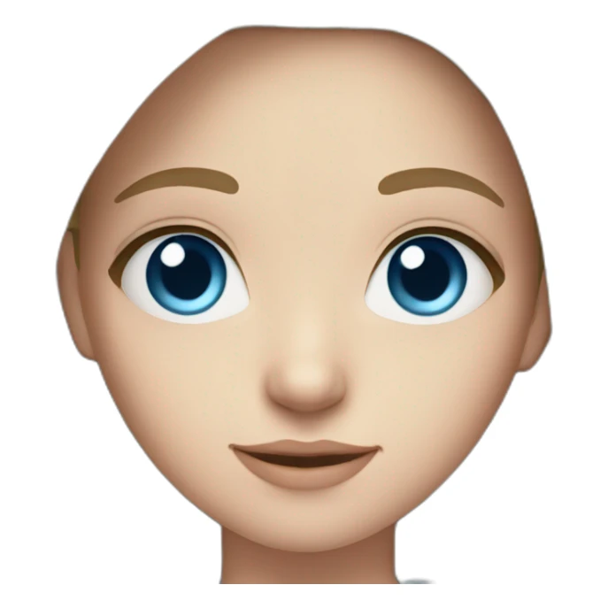 Cute white brunette teen, blue eyes sticker