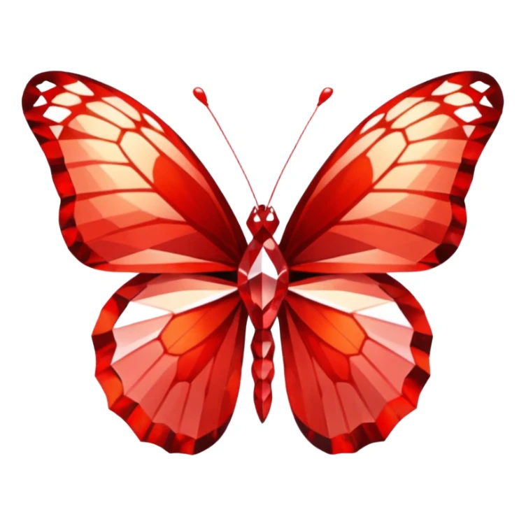 red 56-carat diamond shaped as butterfly sticker