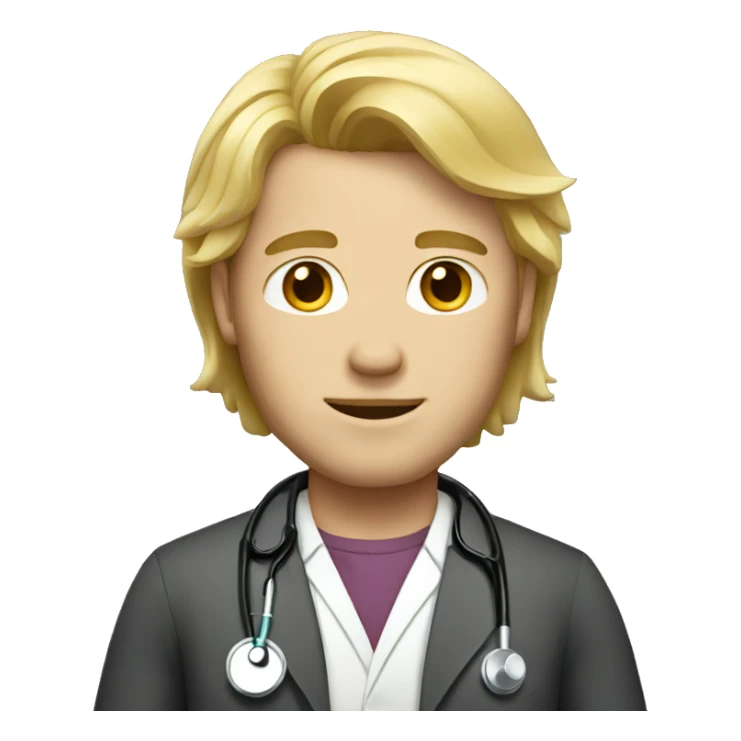 men blond medium hair doctor sticker