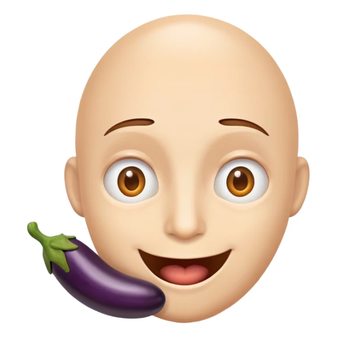 Excited face with eggplants in eyes sticker
