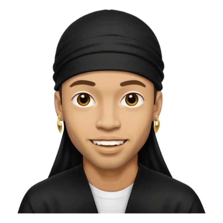 lightskin man with a black durag and grillz sticker