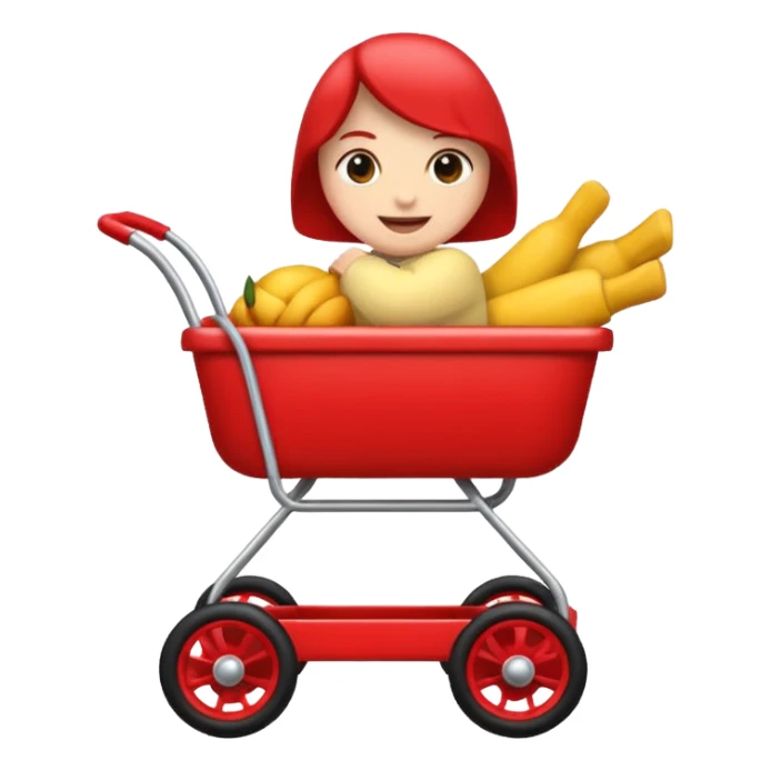 Carrito feliz con un lazo y enseñando la uña sticker