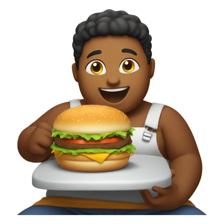 fat dominican kid eating a burger sticker