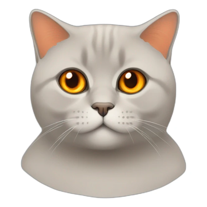 A sitting red british shorthair cat with orange eyes sticker