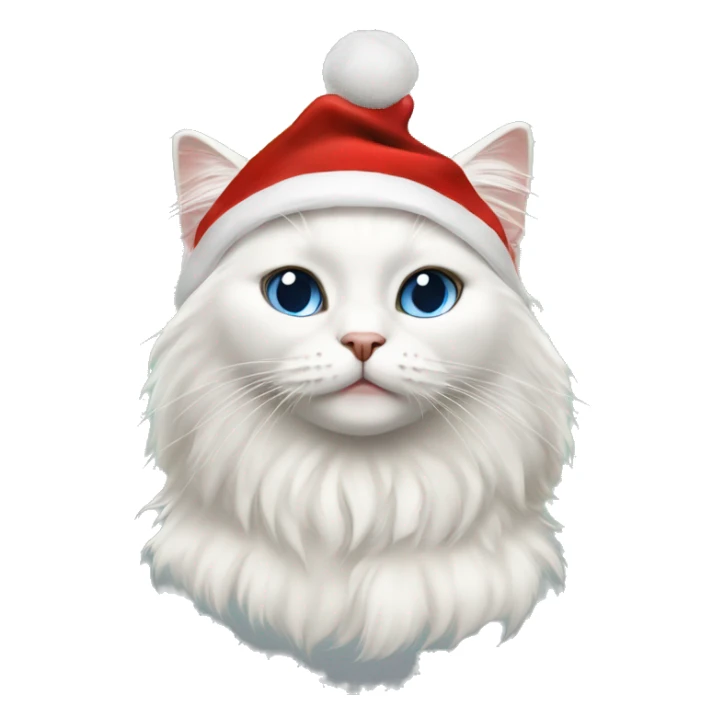White ragdoll cat with the Christmas hat  sticker