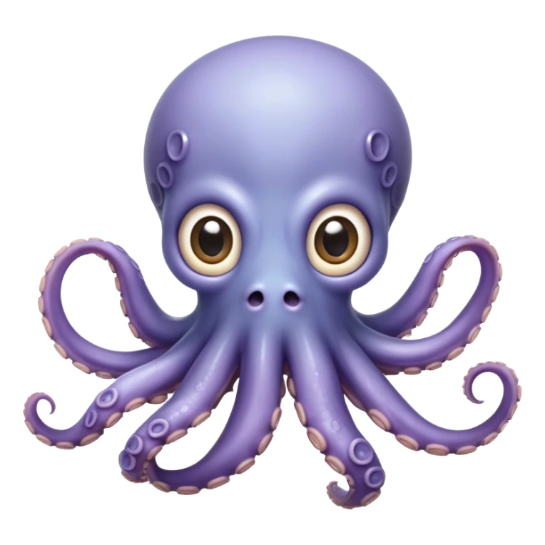 Cinematic Comical Baby Octopus Portrait Emoji, Tentacles slightly flared in a playful, exaggerated gesture, featuring a light blue-purple, rounded body with dramatically wide, hilariously expressive eyes full of surprise and innocent mischief, Simplified yet hilariously endearing features, highly detailed, glowing with a soft oceanic radiance, high shine, dramatic yet lovable, stylized with a dash of whimsical underwater mischief, soft glowing outline, capturing the essence of a delightfully silly little octopus that looks like it just made a clumsy, adorable mistake! sticker