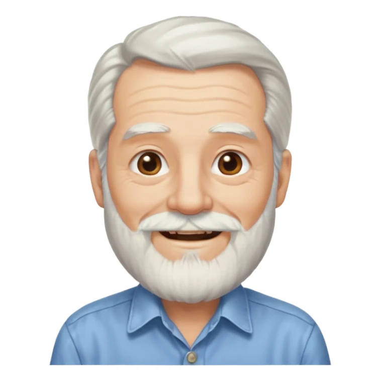 elderly man long hair and long bearded with shirt sticker
