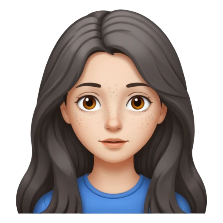brunette girl long hair with gray hairs sticker