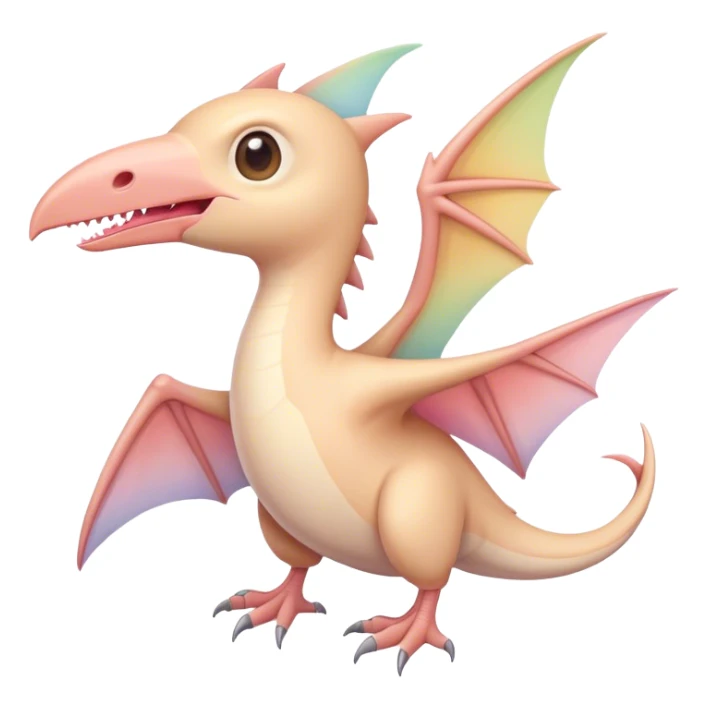 A cute, kawaii style pastel pterodactyl sticker