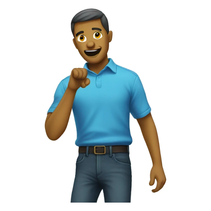 Yellow man blue shirt dab emoji  sticker