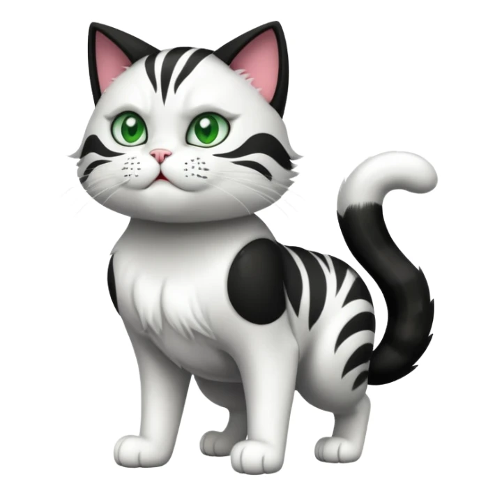 Super Hyper Muscular Cat with a 10 pack full body black and white and green eyes  sticker