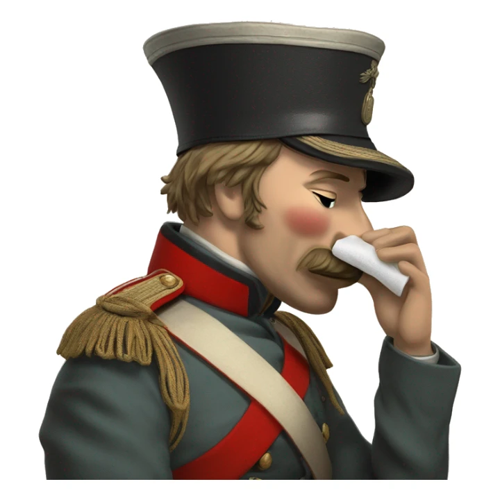 British soldier in the Crimean War blows his nose sticker