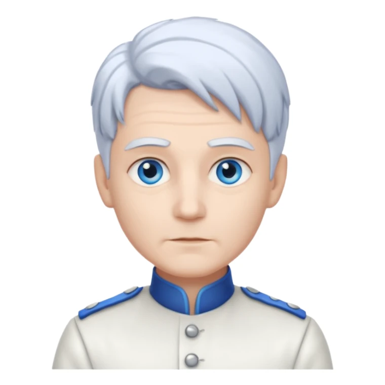 Servant Boq from Wicked with blue eyes, white hair, white outfit sticker