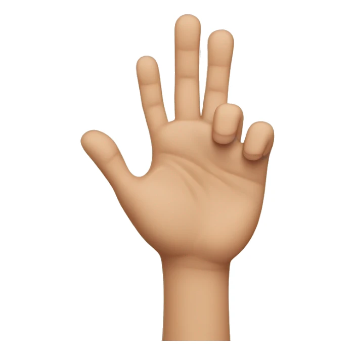 Hand with the midde and ring finger up  sticker