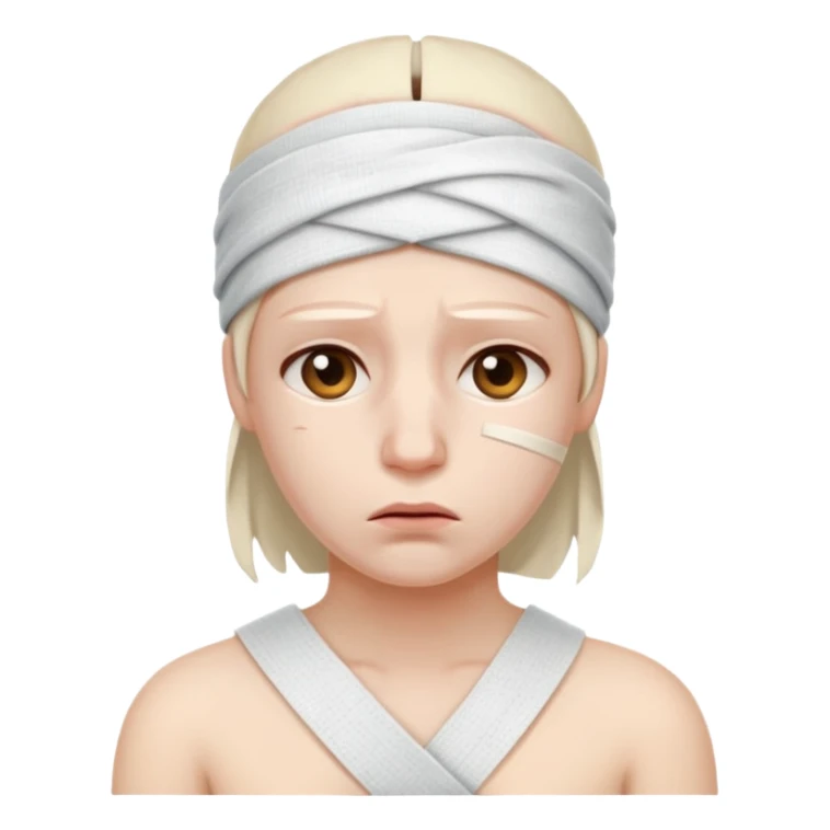 very sick person bandage in the head sticker