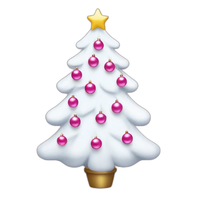 White Christmas tree with cute pink ornaments on it sticker