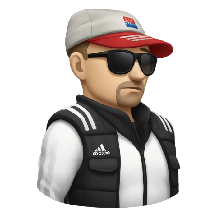 russian gangster with Adidas costume and russian hat sticker