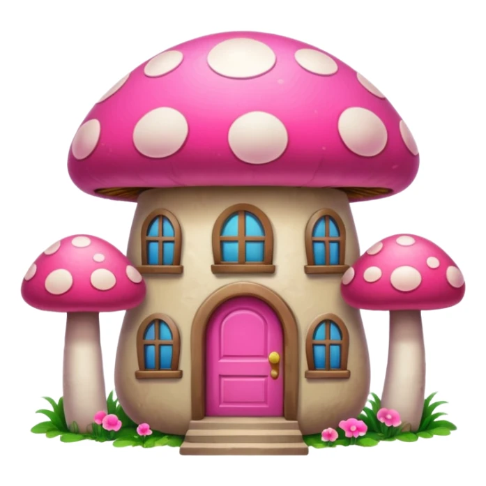 pink mushroom apartment sticker
