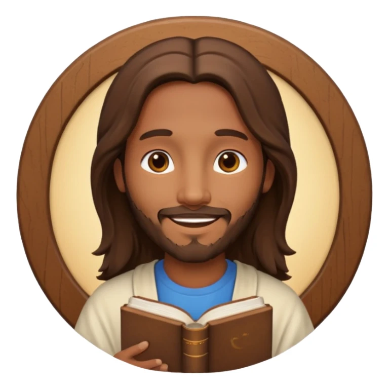 Jesus with bible circle avatar high quality emoji sticker