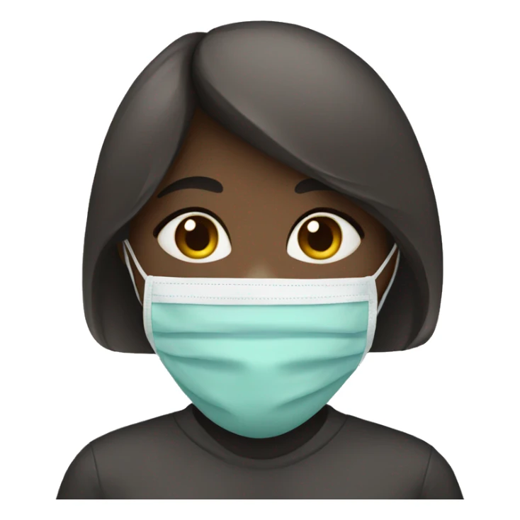 A sick girl have mask  sticker