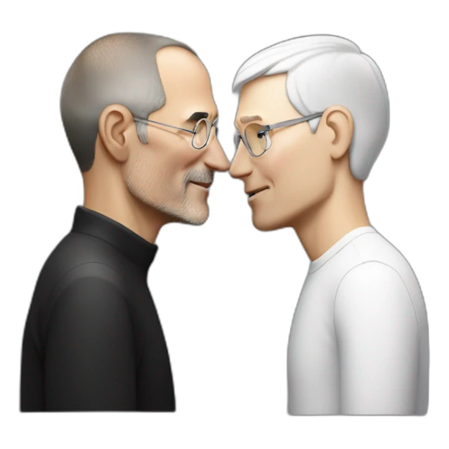 steve jobs kissing tim cook sticker