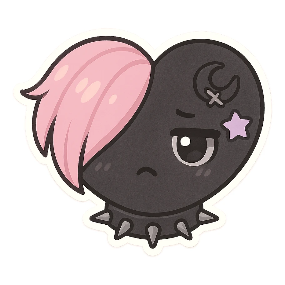 pastel emo black object   sticker